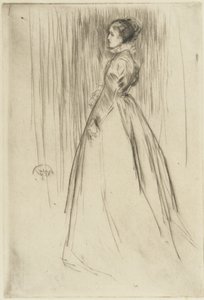 ベルベットドレス（フランスレイランド）1873（紙にドライポイント） 作： James Abbott McNeill Whistler